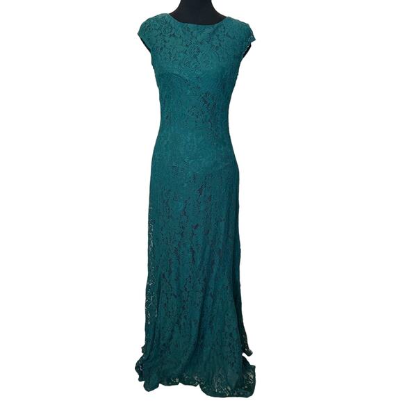 New ~ LULU'S ~ Cascading Dreams Emerald Green Lace Maxi Dress XL  LULU'S - Picture 4 of 9